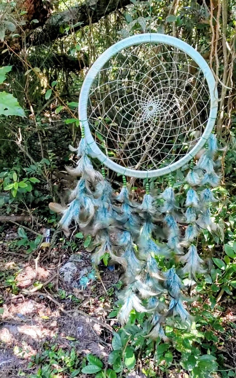 Filtro dos sonhos pendurado na mata